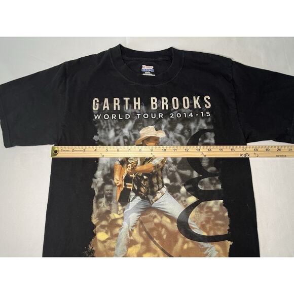 Hanes Mens Black Garth Brooks World Tour 2014-15 Concert T-Shirt Size Small - Picture 4 of 7